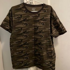 Men's Capped Short Sleeved Army Fatigue Tee Shirt XL